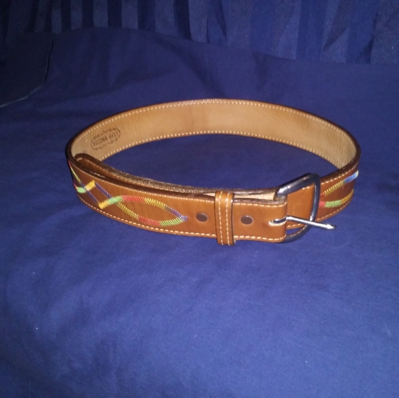 Nocona Kid's Belt. Brown and Rainbow. 35 Inches. - Picture 2 of 6